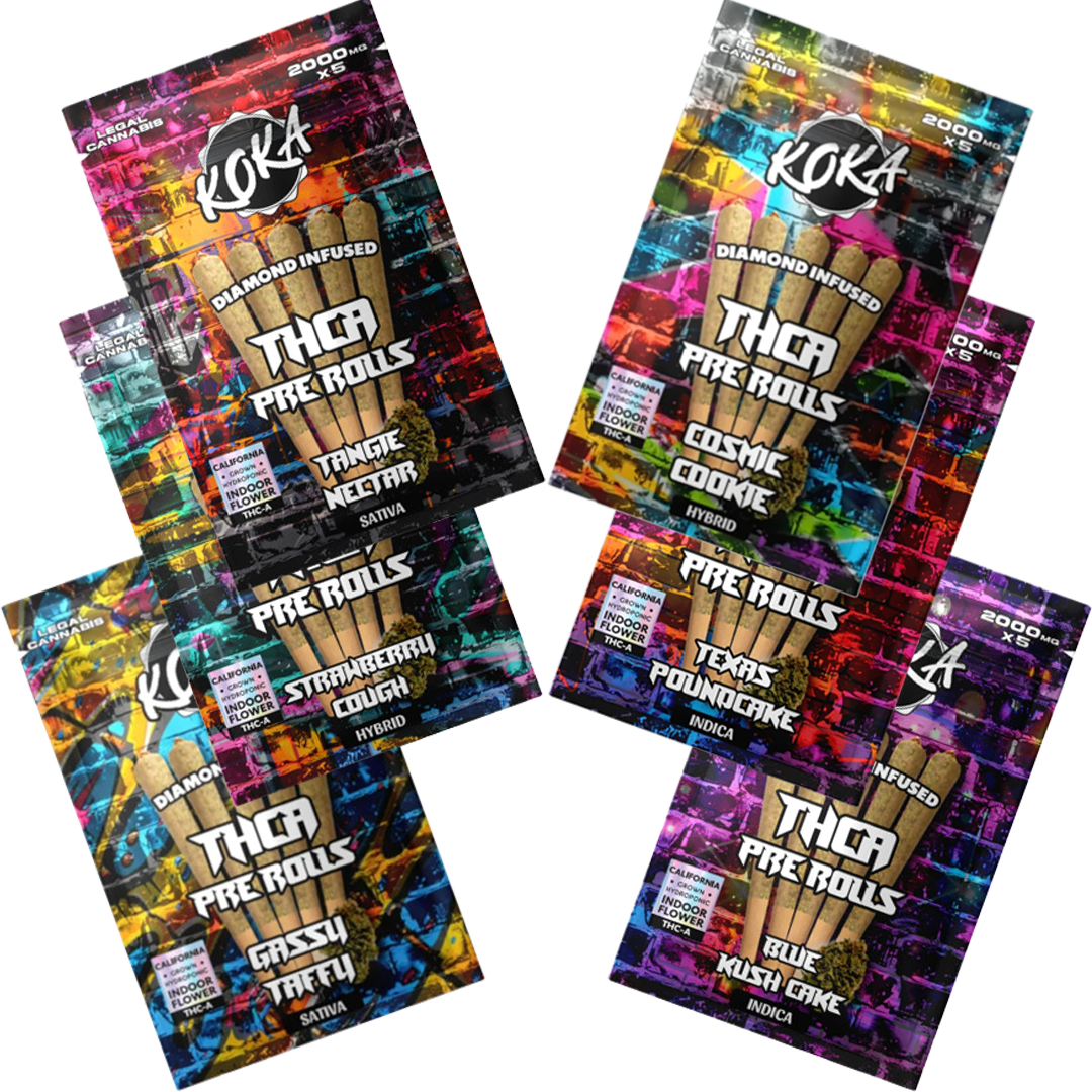 Koka 2000mg THCA Diamond Infused 2g Pre-Rolls (5 Pre-Rolls Per Pack)