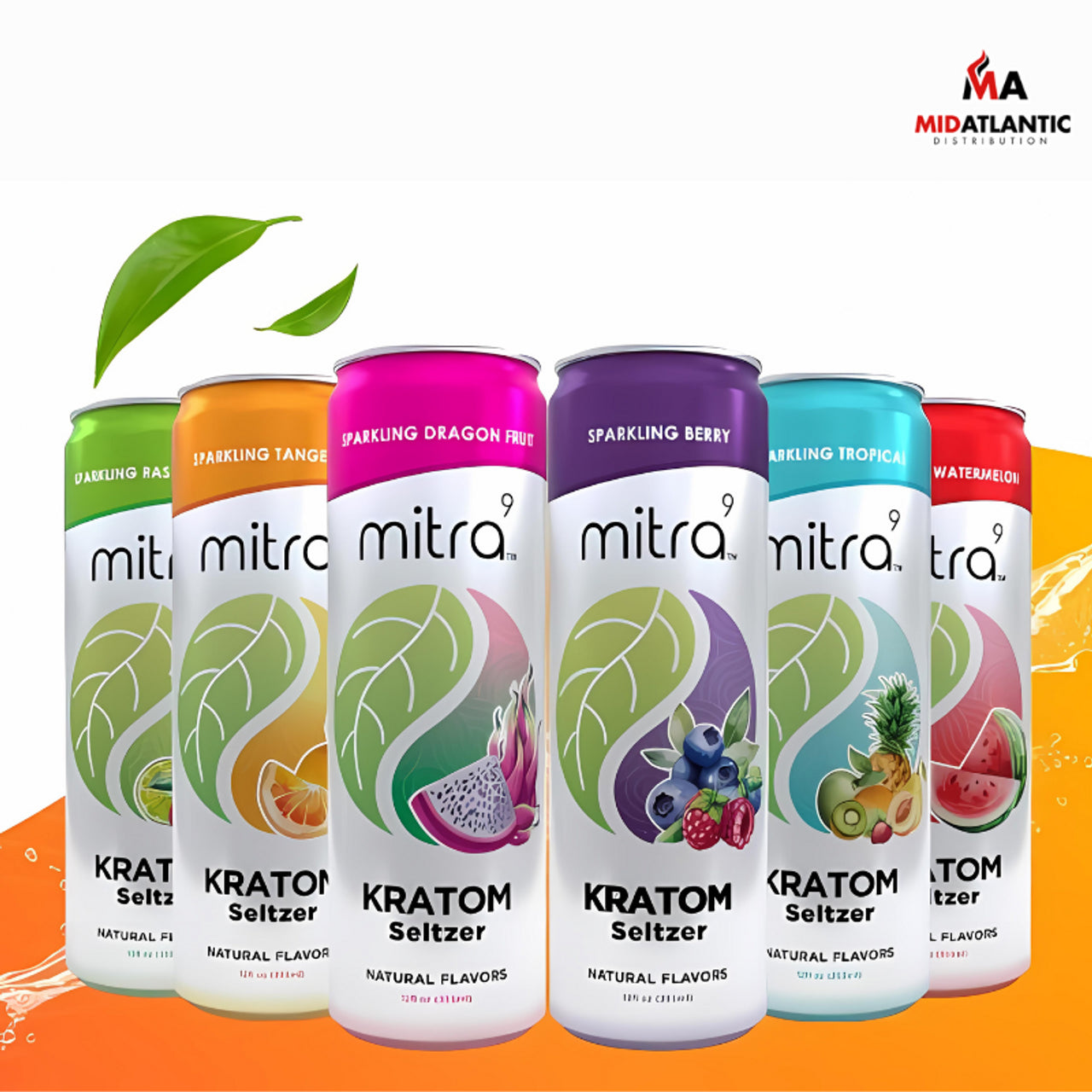 Mitra9 Kratom Extract Seltzers 70mg 12oz Beverages